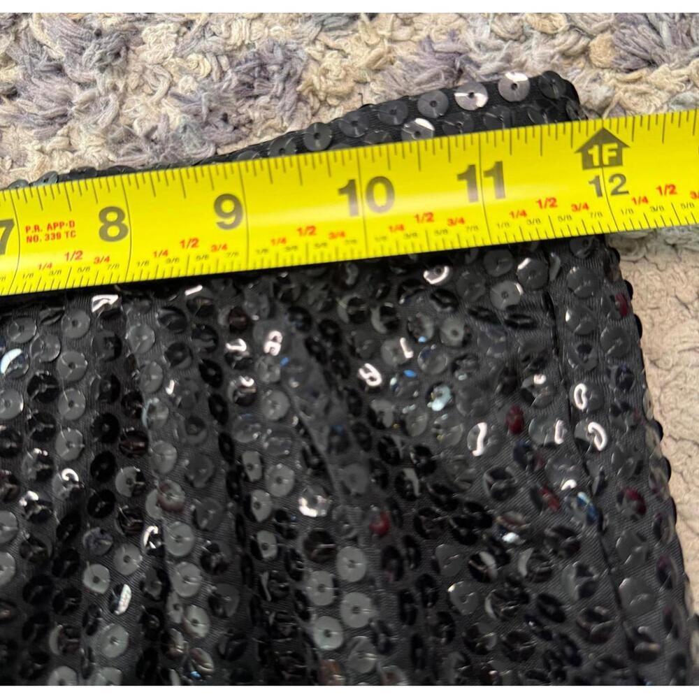 Vintage 80s Black Sequin Two Piece Set Top and Pants Sparkly Party Outfit Sz 6 - Picture 5 of 8